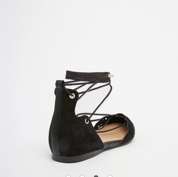 NIB Aldo "Harmony" Lace Up Pointy Toe Suede Flats - Picture 3 of 6